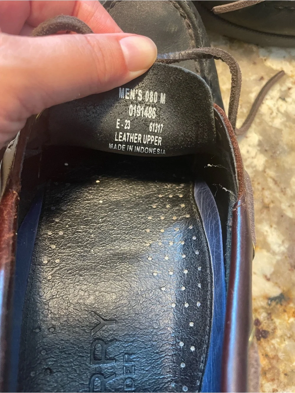 Sperry Men's Two-Tone Leather Boat Shoes in Dark Brown and Black